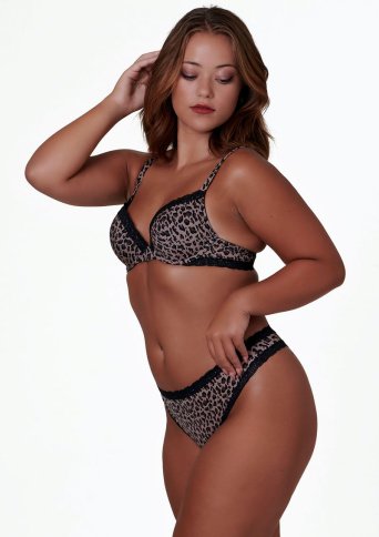 Gwen - Slip in micro - animalprint met kant - After Eden